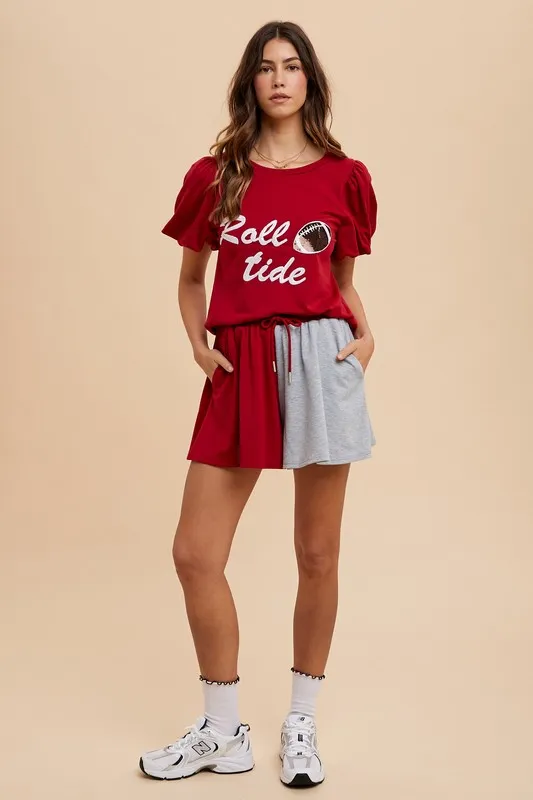 Color Block French Terry Flare Shorts, image 5