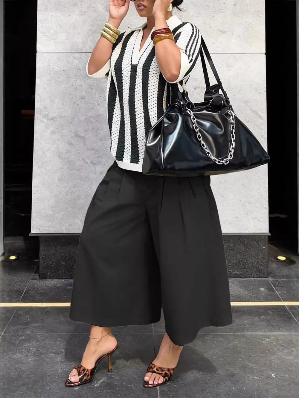 Wide-Leg Cropped Pants, image 4
