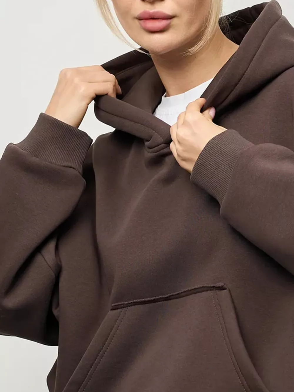 Kangaroo Pocket Dropped Shoulder Hoodie, image 3