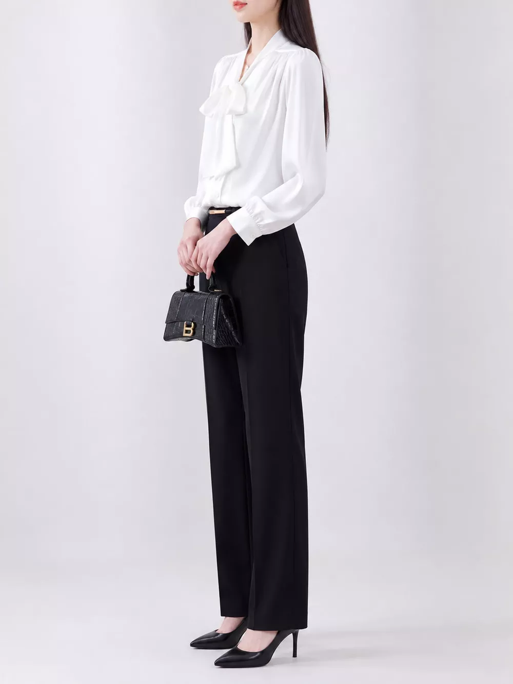 Full Size Tie Front Long Sleeve Shirt Plus Size, image 2