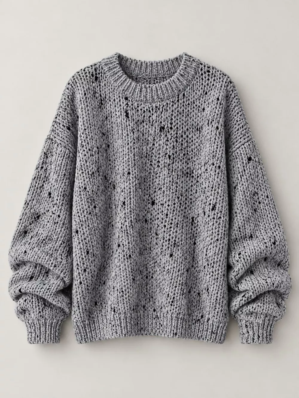 Chunky Knit Round Neck Sweater, image 9