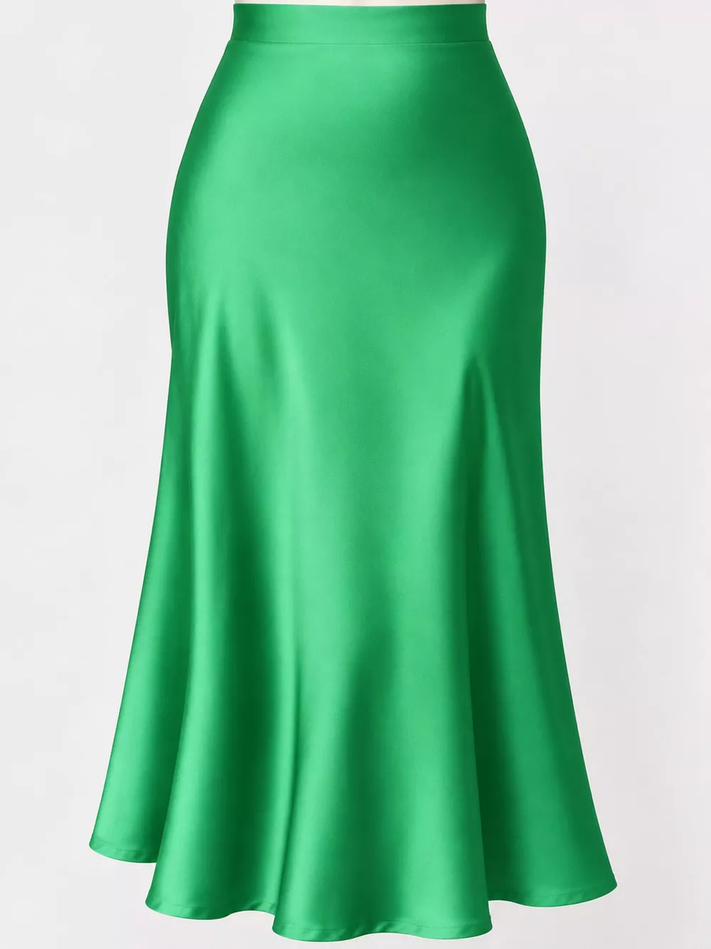 High-Waisted Satin Midi Skirt, image 45