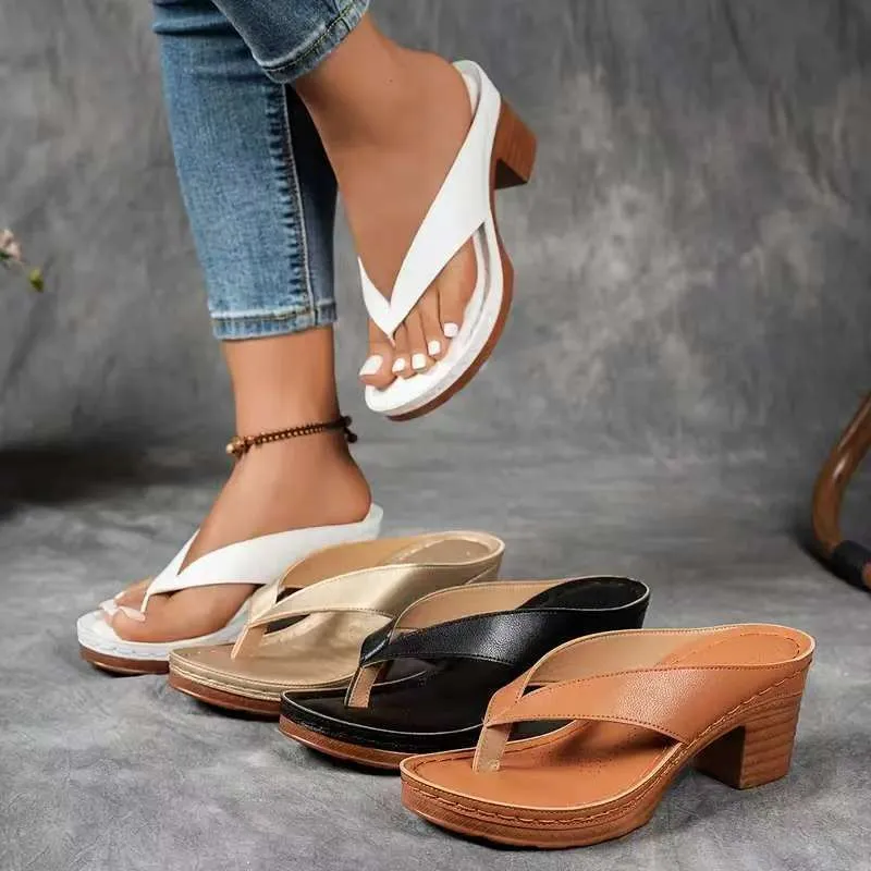 Chunky Heel Toe Post Sandals, image 6