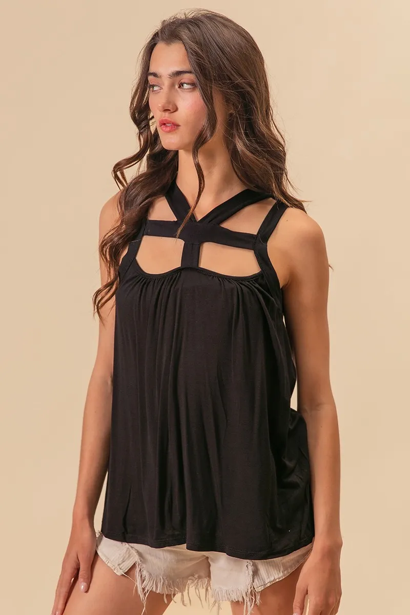 Rayon Span Jersey Cut Out with Straps Detailed, image 8