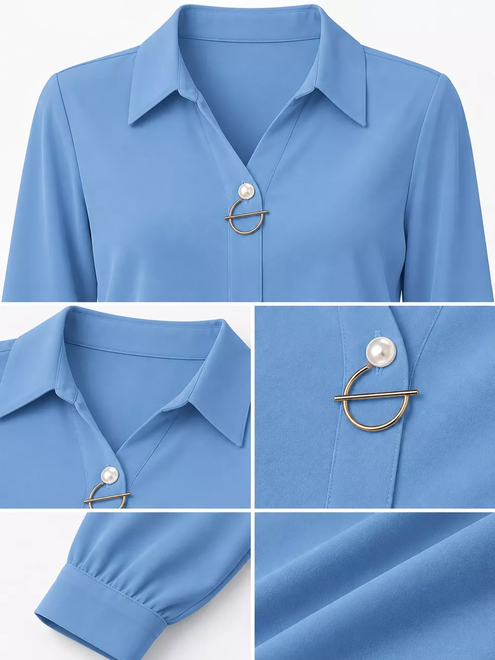 Long Sleeve Satin Blouse, image 43