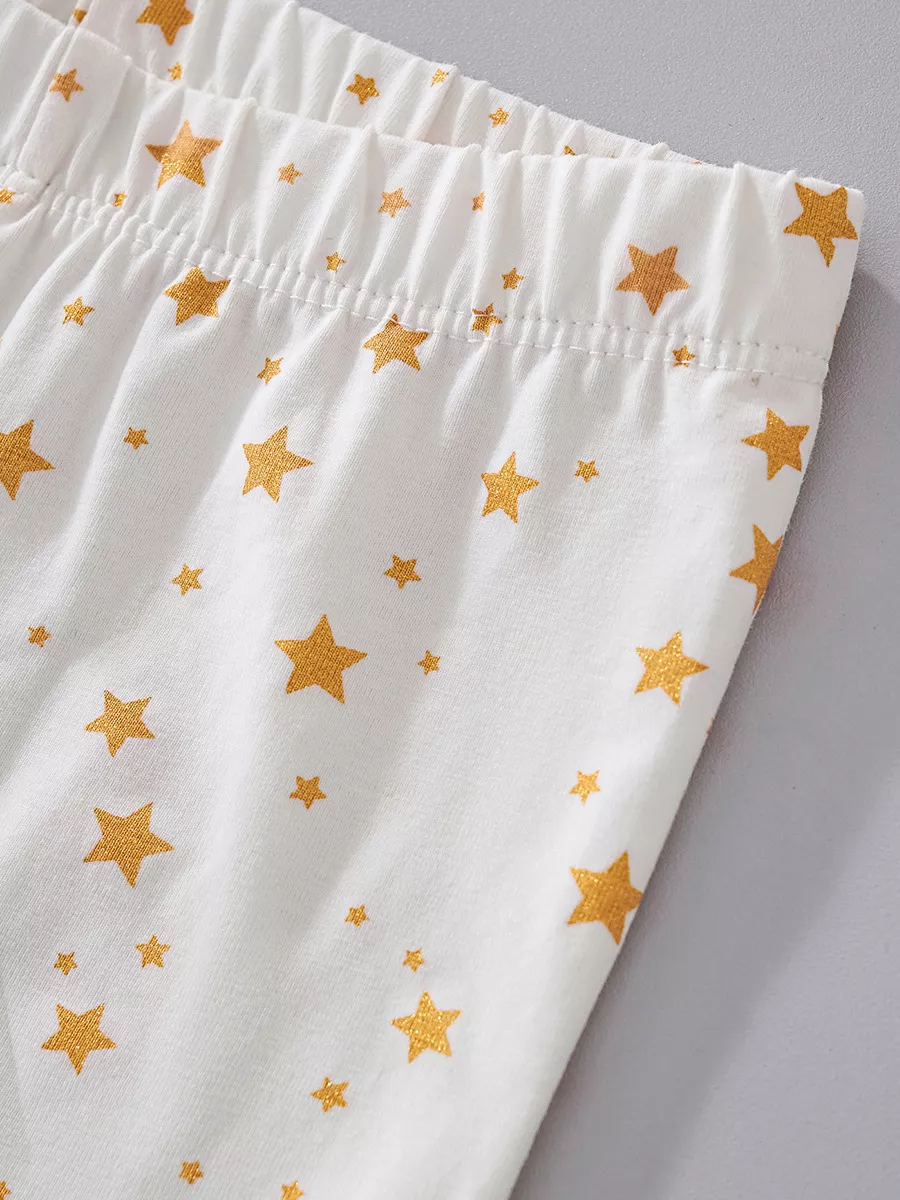 Children's Santa Top and Star Pants Pajama Set, image 4