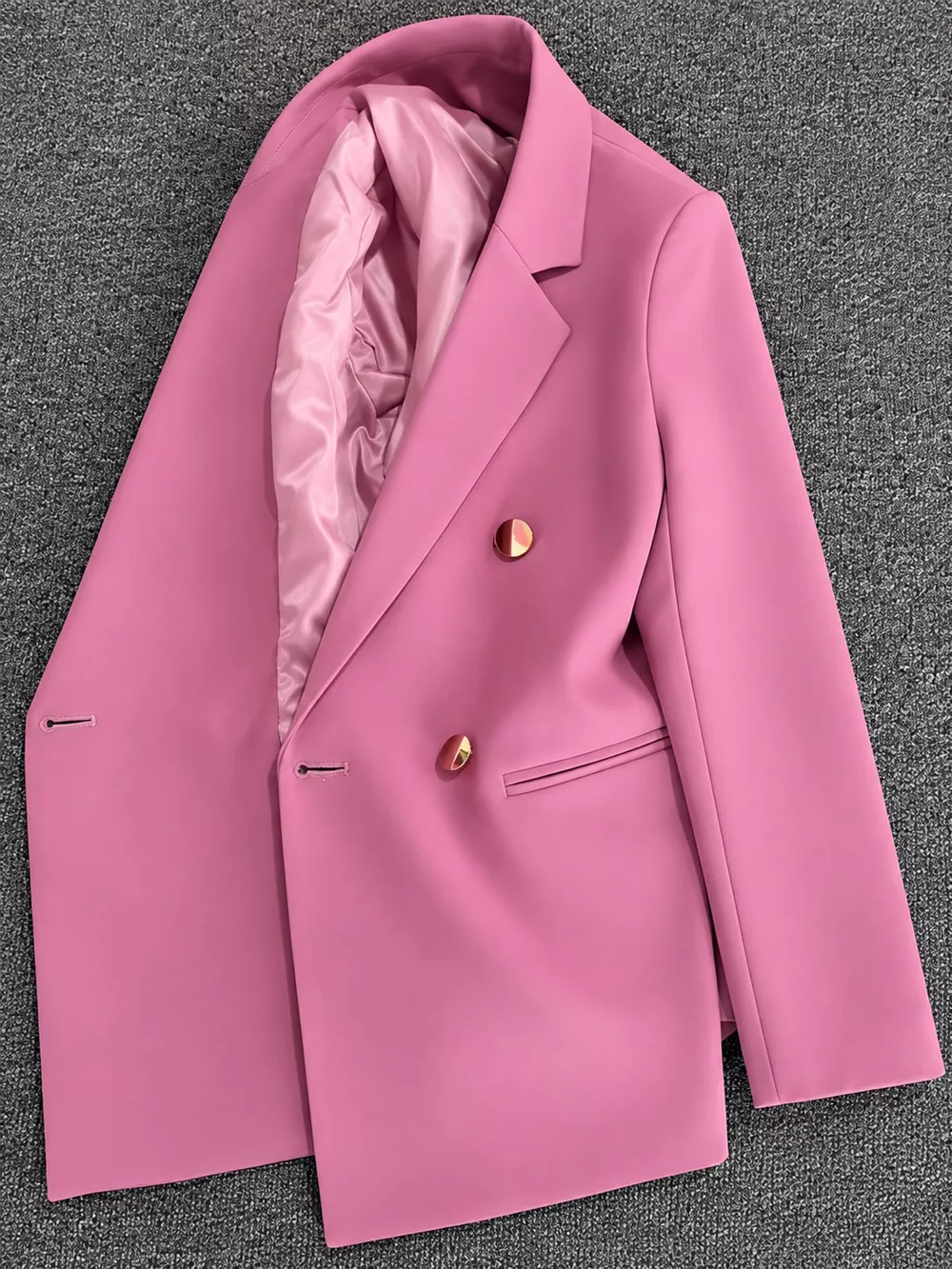 Full Size Minimalist Double-Breasted White Blazer Plus Size, image 63