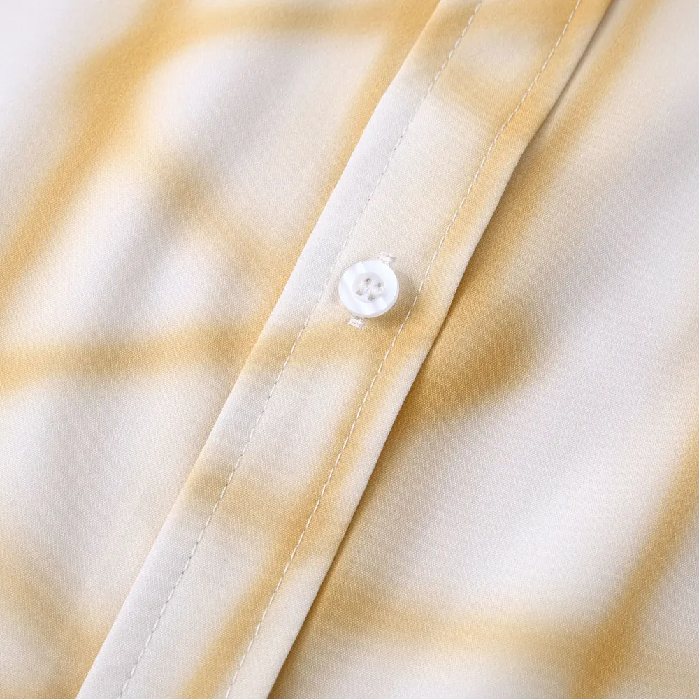 Men's Plus Size Abstract Lines Print Short Sleeve Summer Casual Shirt, image 4