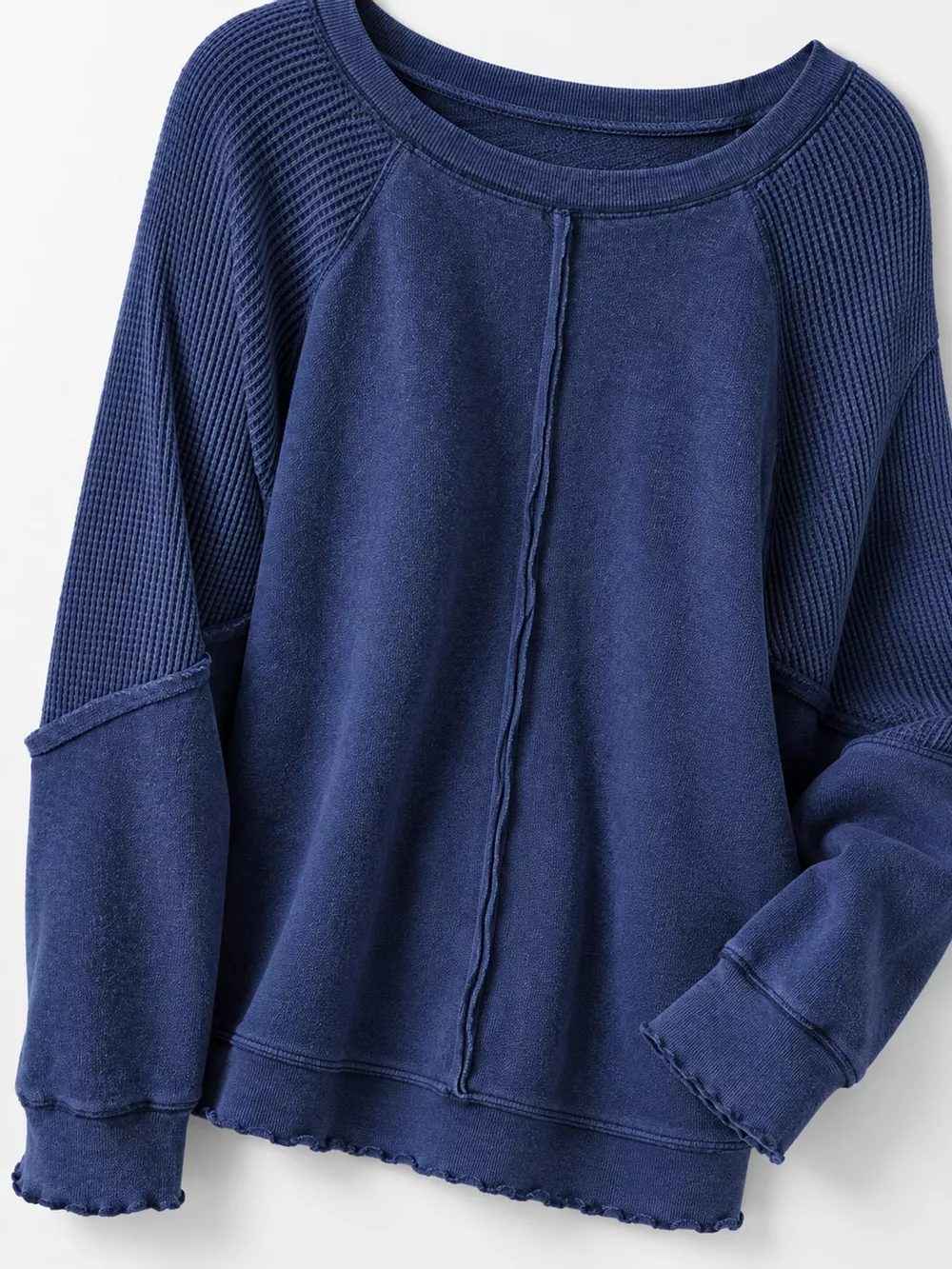 Waffle Knit Raglan Sleeve Sweatshirt, image 23