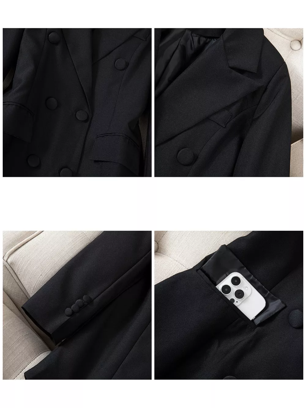 Full Size Double-Breasted Slim-Fit Blazer Plus Size, image 13