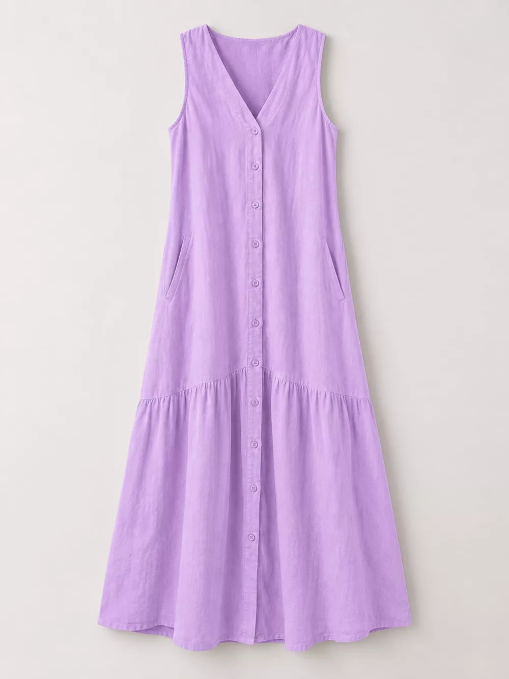 Full Size V-Neck Button Front Sleeveless Midi Dress Plus Size, image 29
