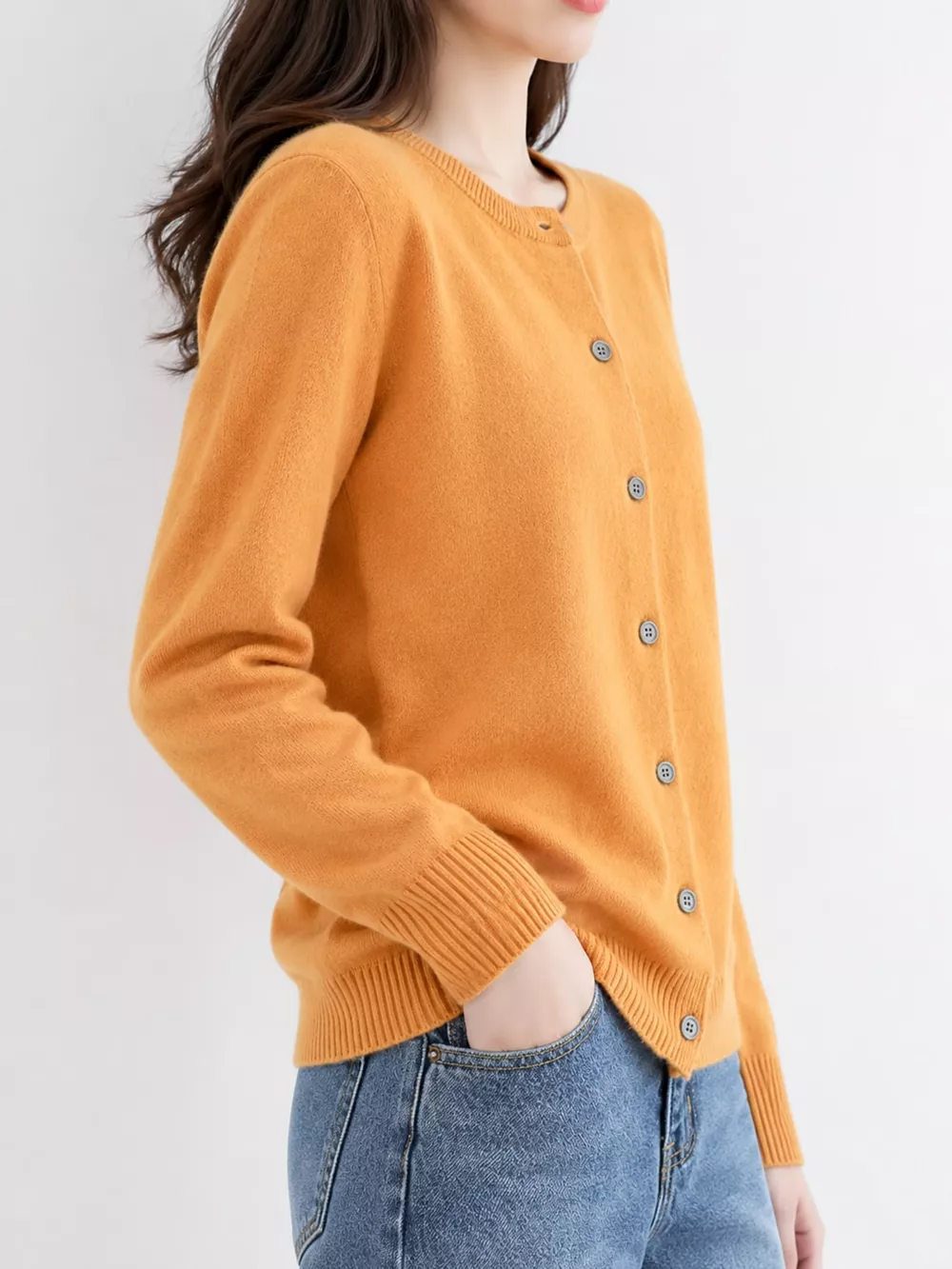 Crew-Neck Button-Down Cardigan, image 60