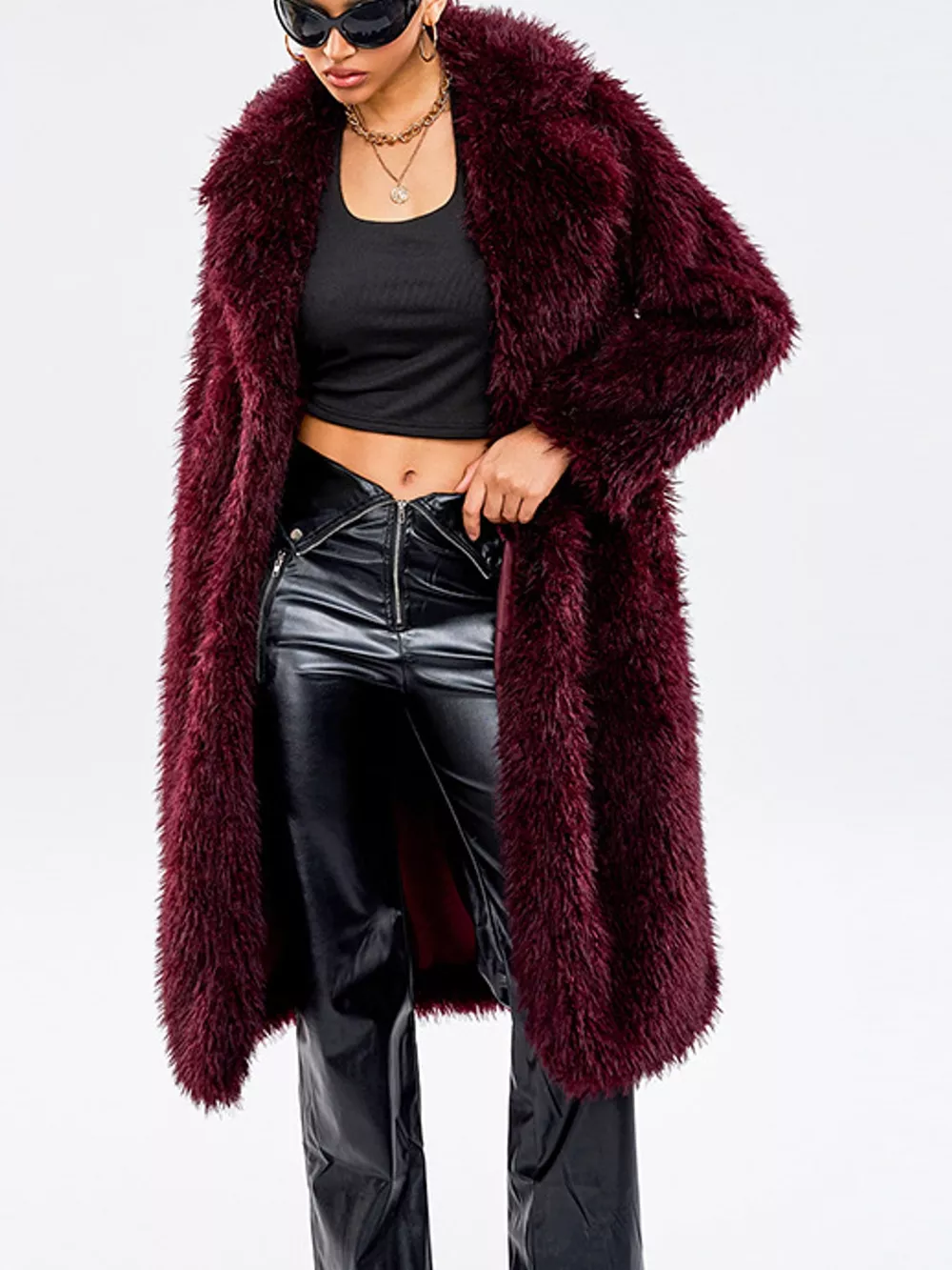 Faux Fur Longline Outerwear, image 3