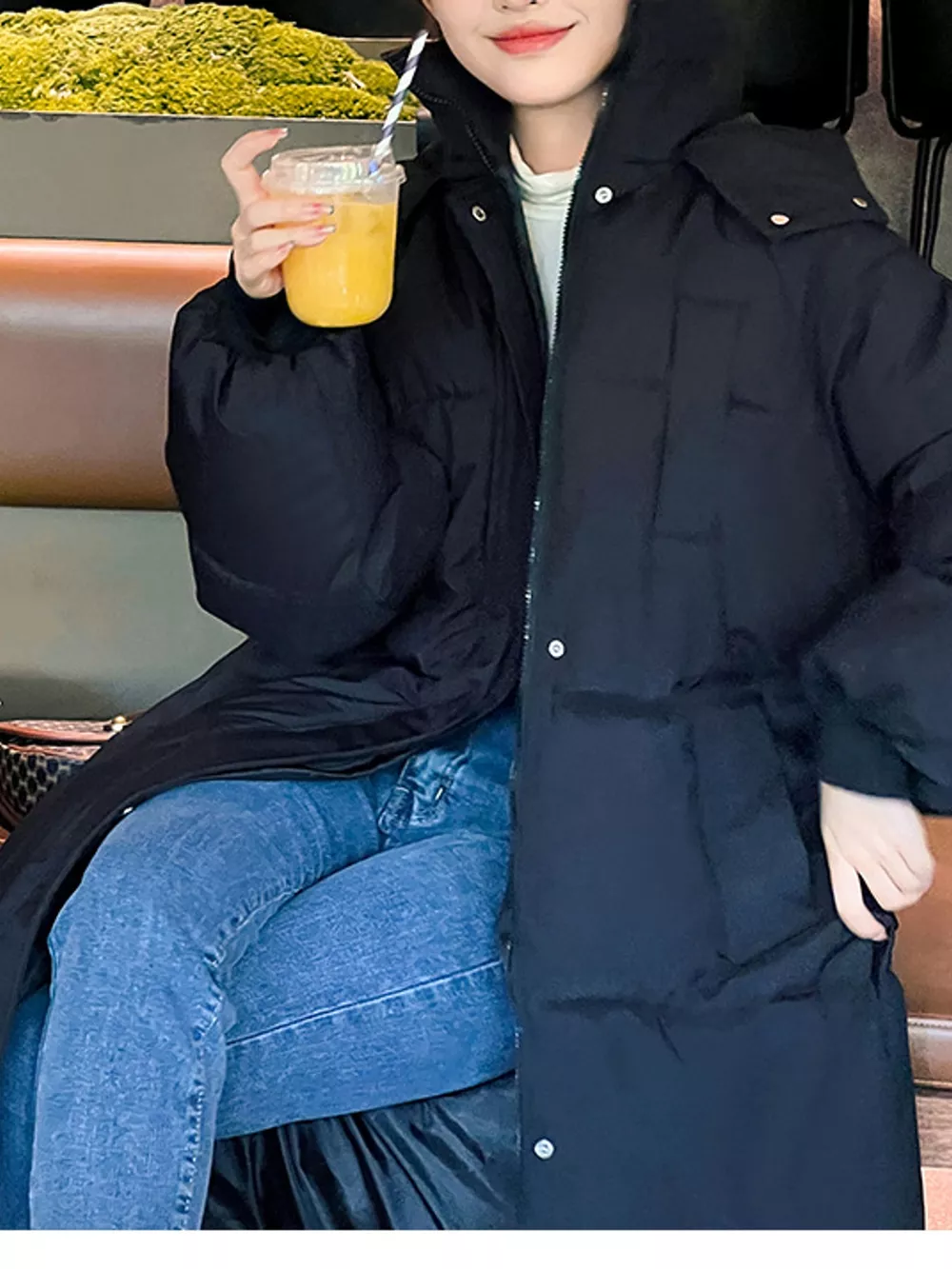 Plus Size Oversized Hooded Longline Puffer Coat, image 8