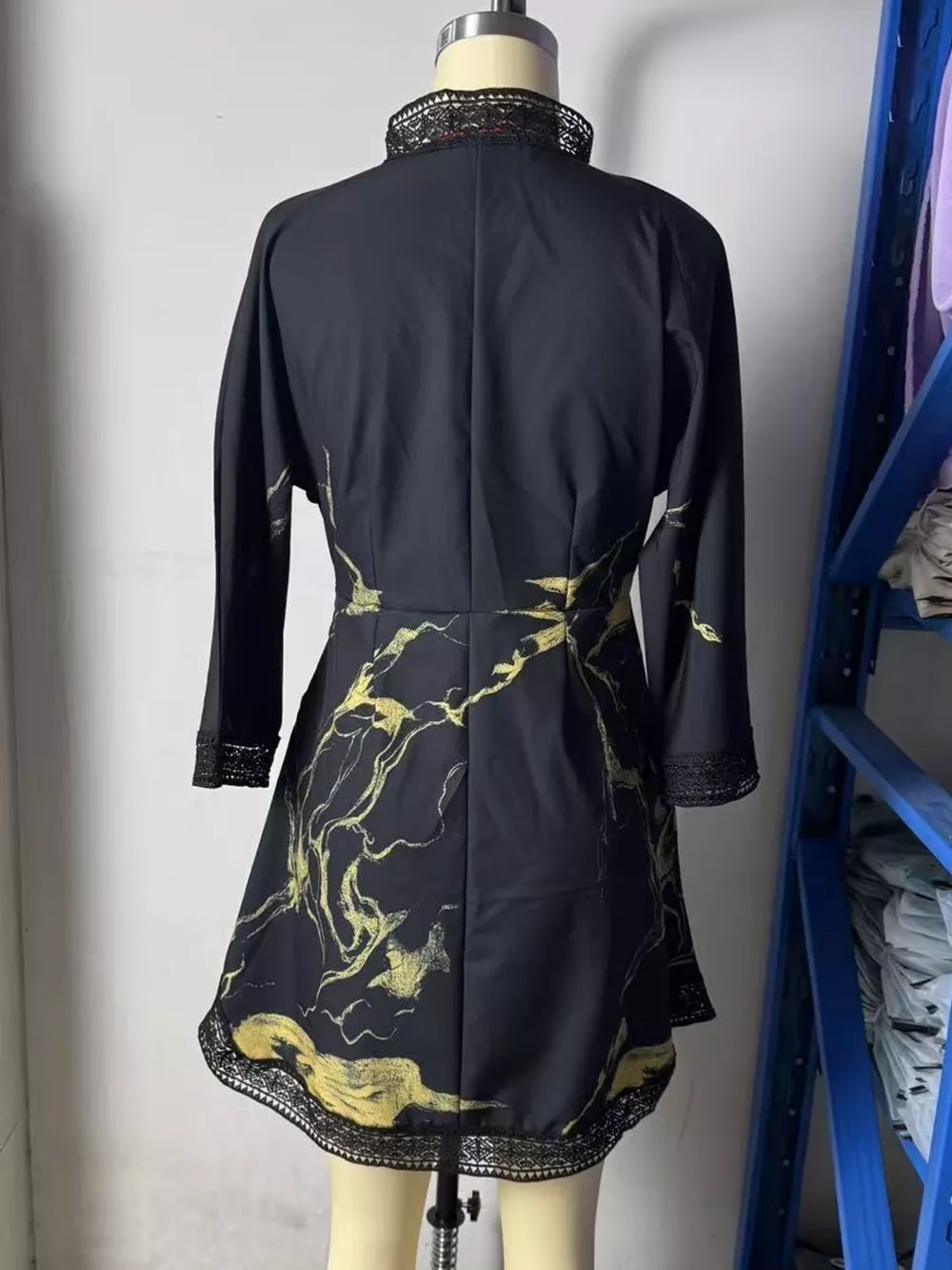 Notched 3/4 Sleeve Mini Dress, image 19