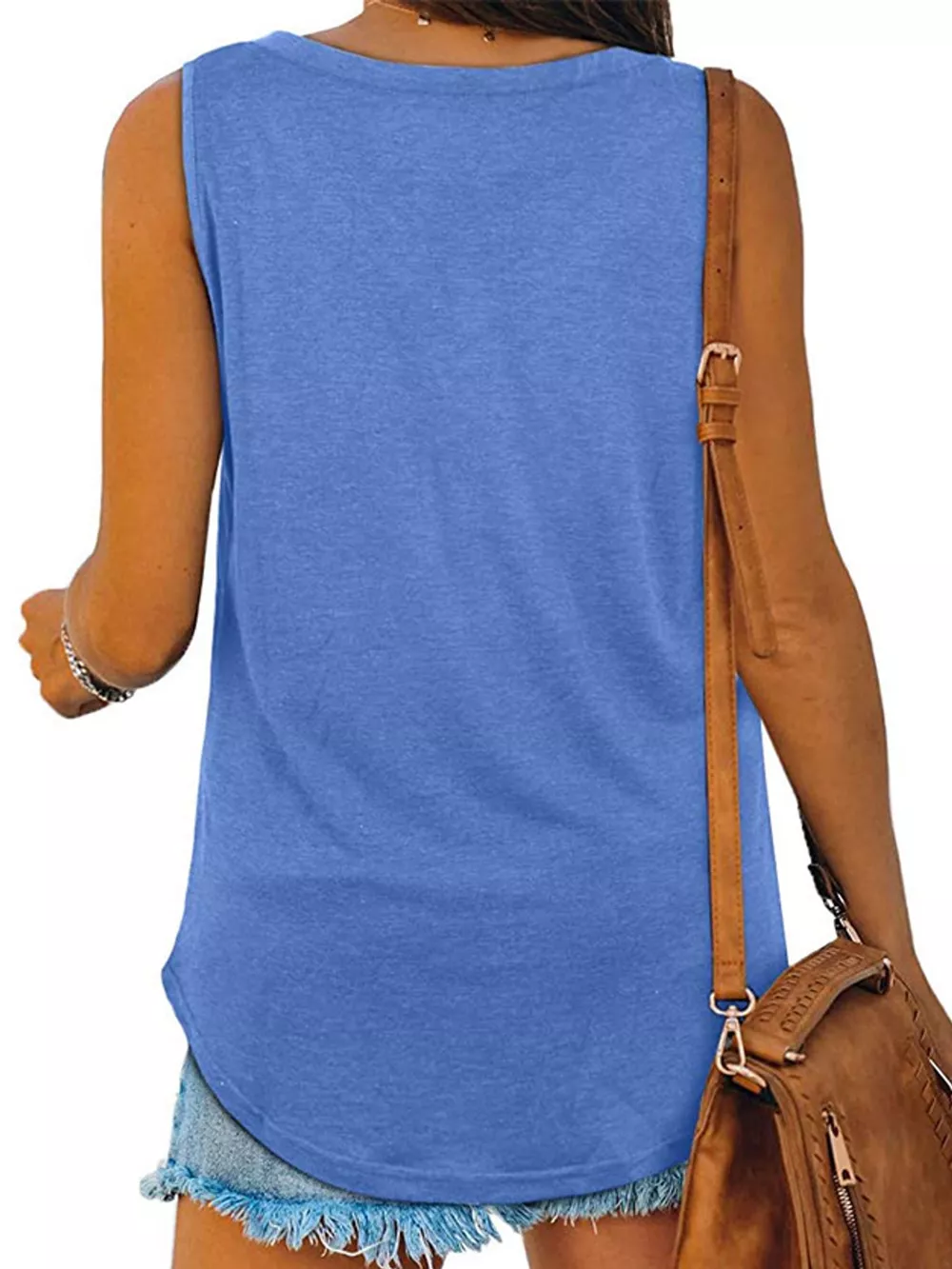V-Neck Casual Loose Fit Tank Top, image 30