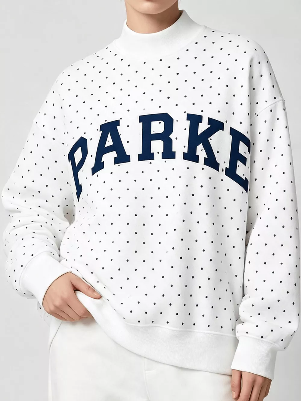 Polka Dot Letter Graphic Sweatshirt, image 4
