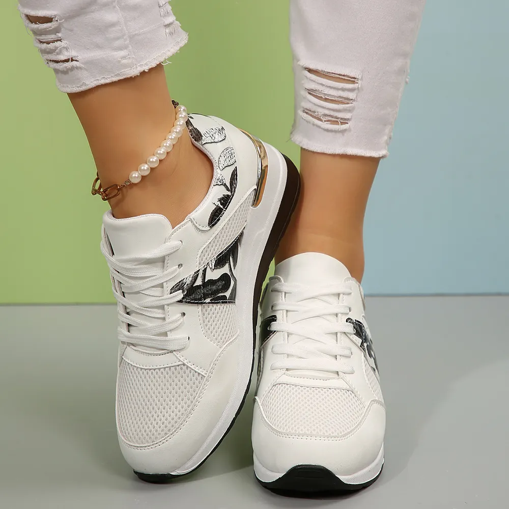 Floral Mesh Wedge Athletic, image 15