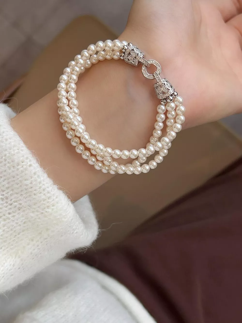 Three Layers Pearl Bracelet, image 3