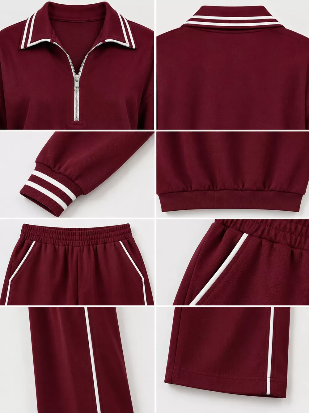 Striped Half Zip Top and Pants Set, image 15