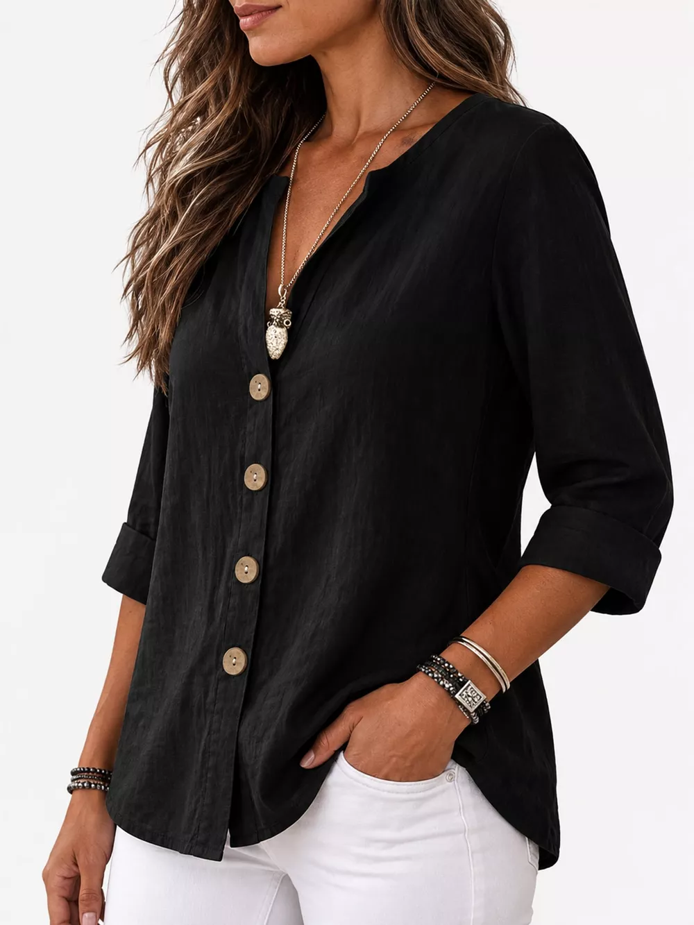 Notched Button Down Shirt, image 25