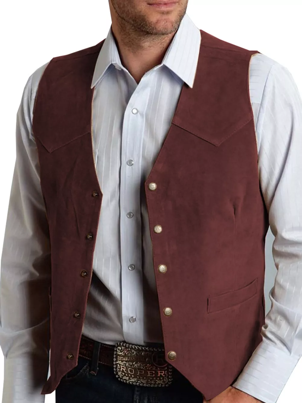 Men's Full Size Snap Down Vest Plus Size, image 3