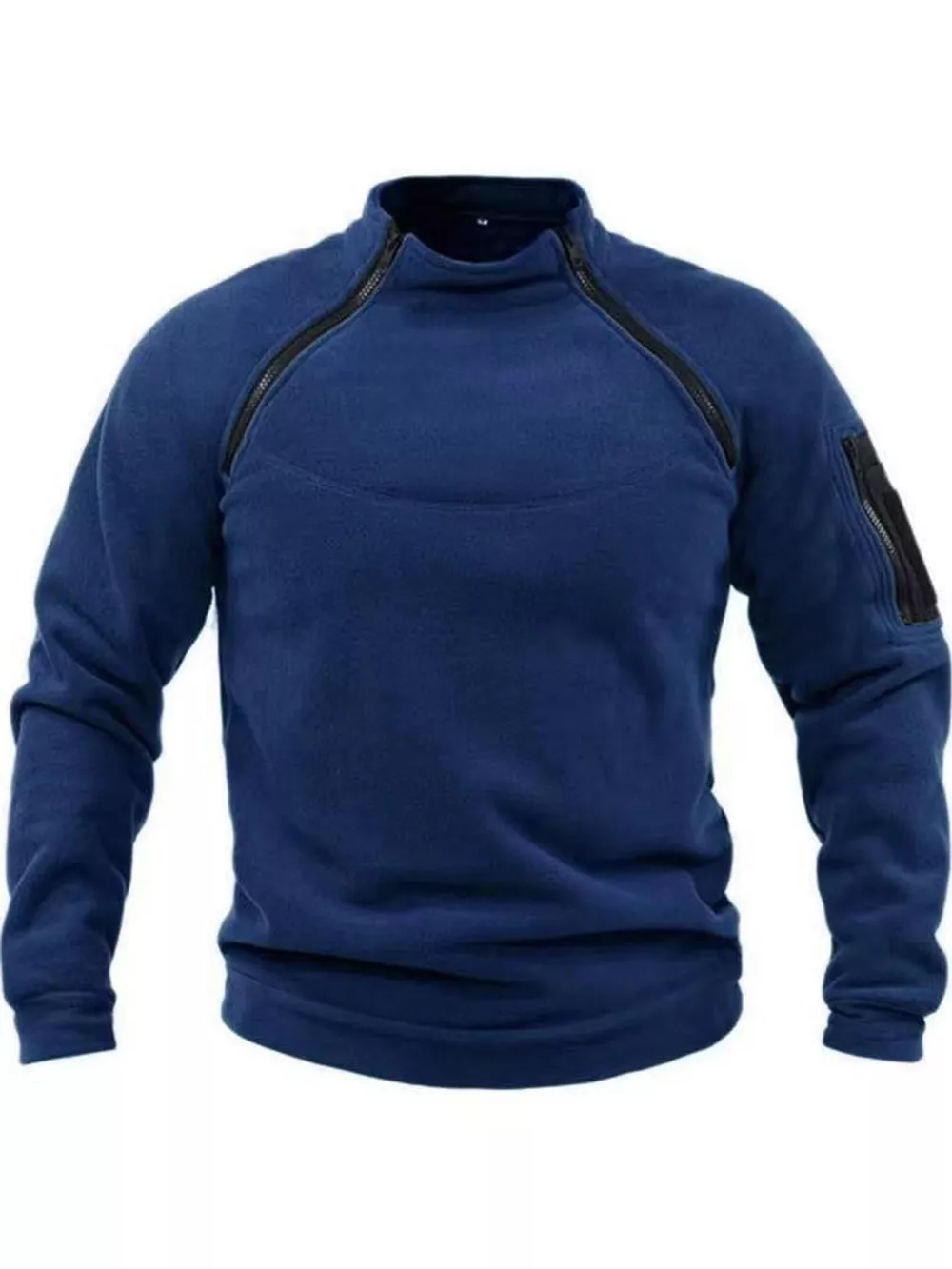 Men's Full Size Fleece Sweatshirt with Dual Zipper Plus Size, image 3
