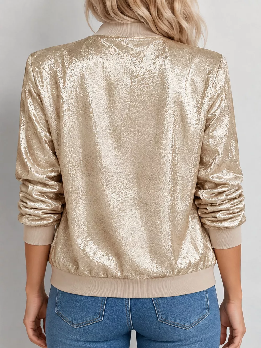 Full Size Zip Up Long Sleeve Jacket Plus Size, image 30
