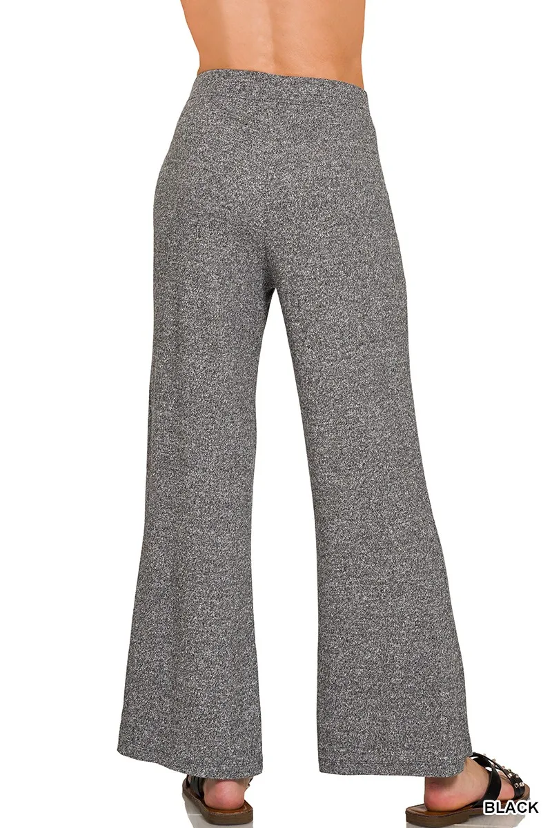 Soft Elastic Waisted Flare Pants, image 2