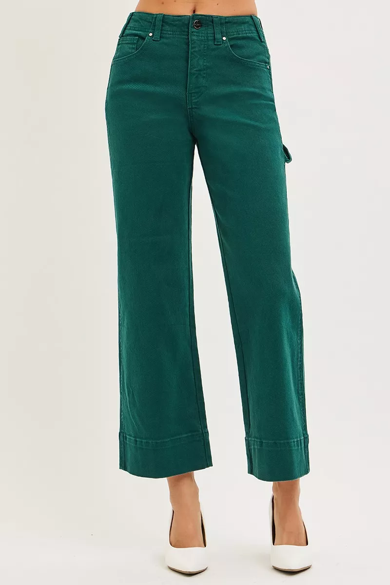 Tummy Control High Rise Crop Wide No Waist Band Pants, image 5