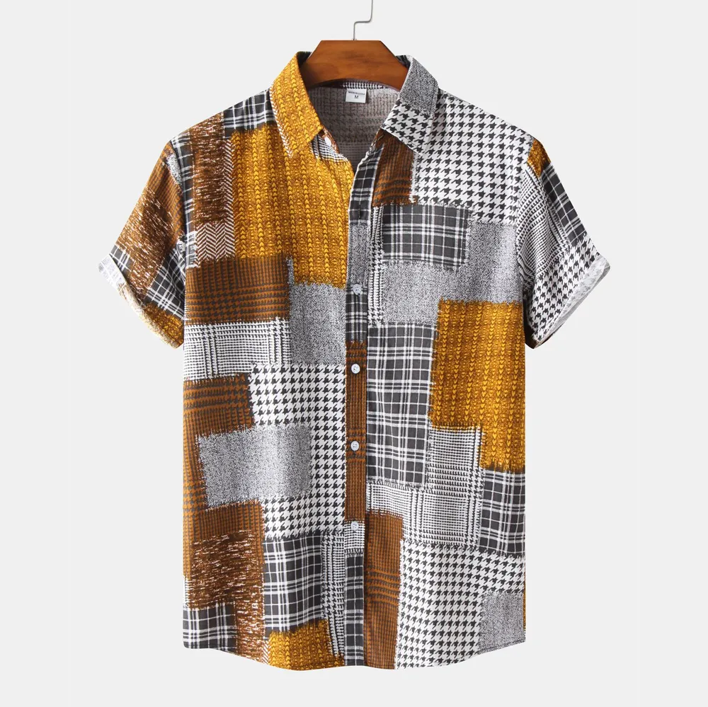 Men's Plus Size Plaid Short Sleeve Button-Up Shirt, image 15