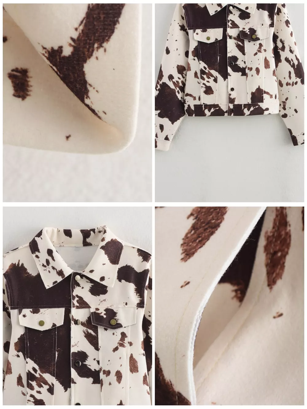 Cow Print Button Up Jacket, image 5