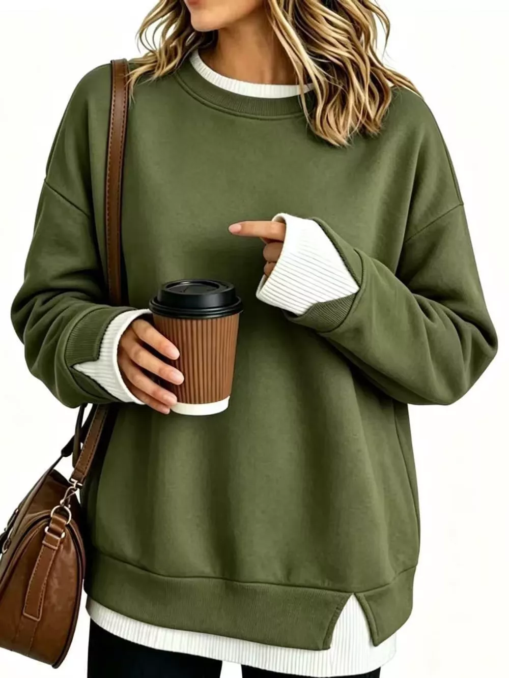 Full Size Layered Look Crew Neck Sweatshirt Plus Size, image 14