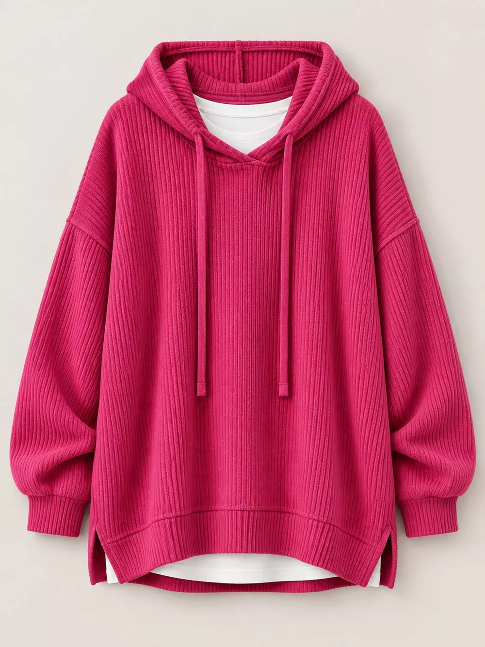 Drawstring Dropped Shoulder Hoodie, image 25