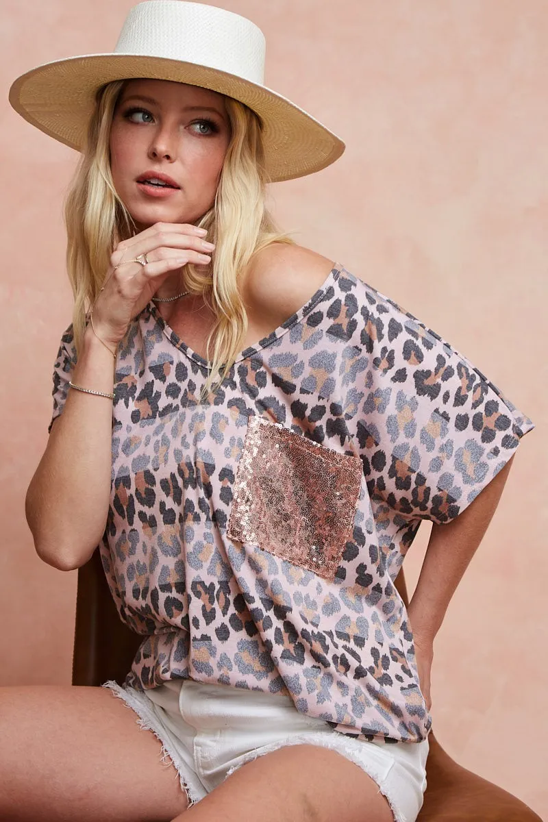 Leopard Stripe Printed Jersey T-Shirt, image 13