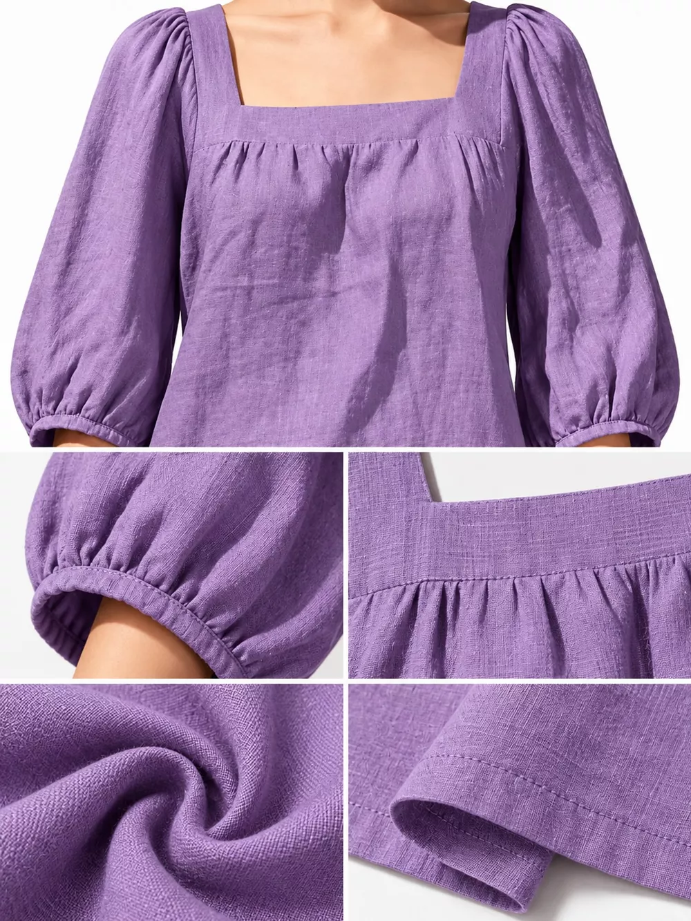 Square Neck Puff Sleeve Mini Dress, image 34