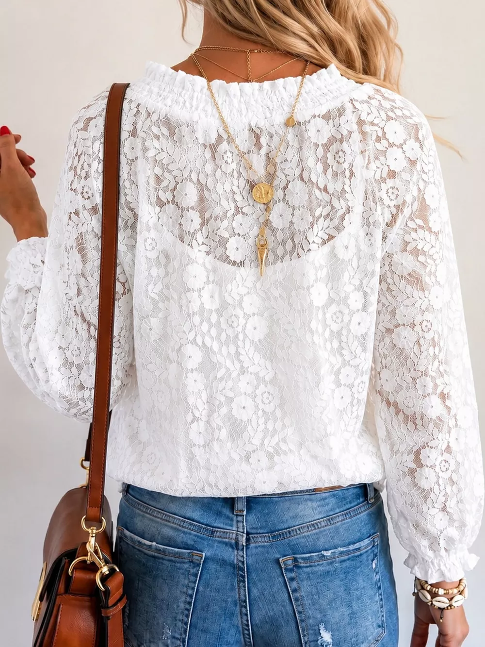 Lace Long Sleeve Blouse, image 7