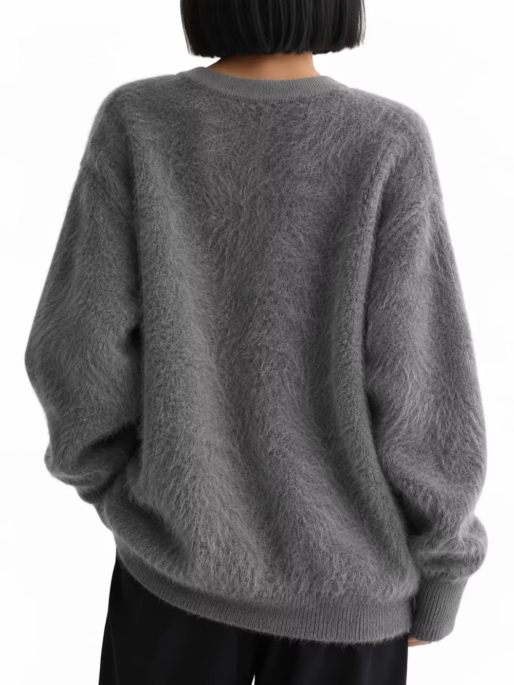 Fuzzy V-Neck Button-Down Cardigan, image 8