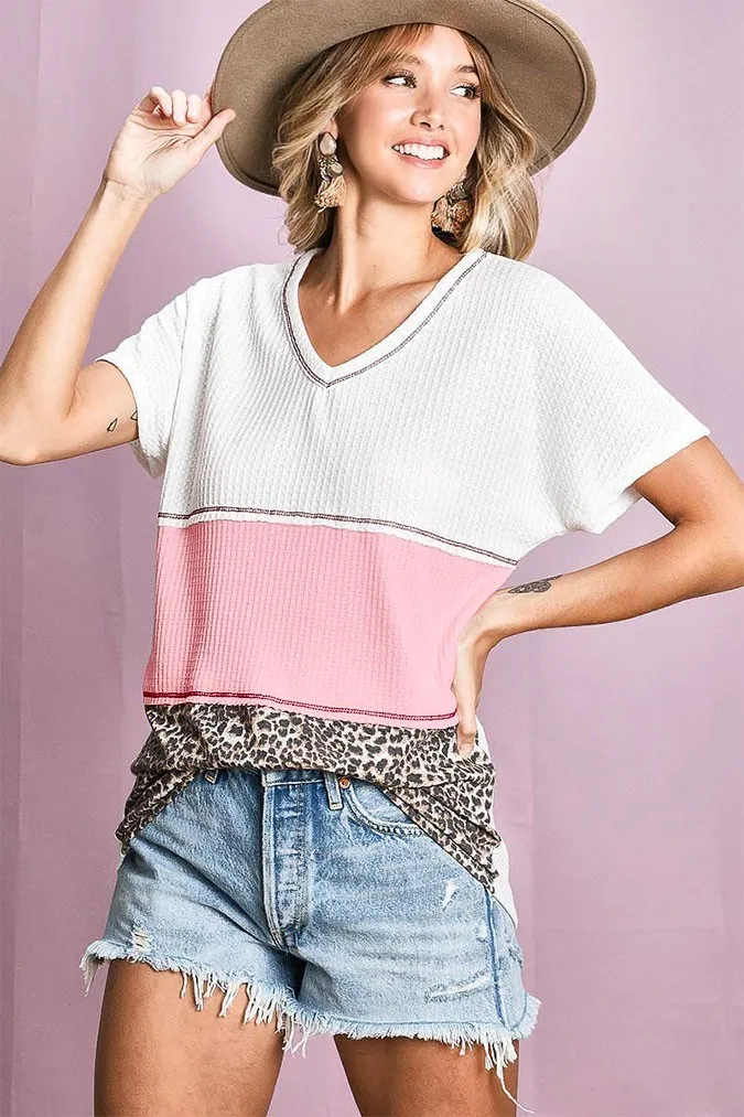 Colr Block Waffle Knit Top, image 7