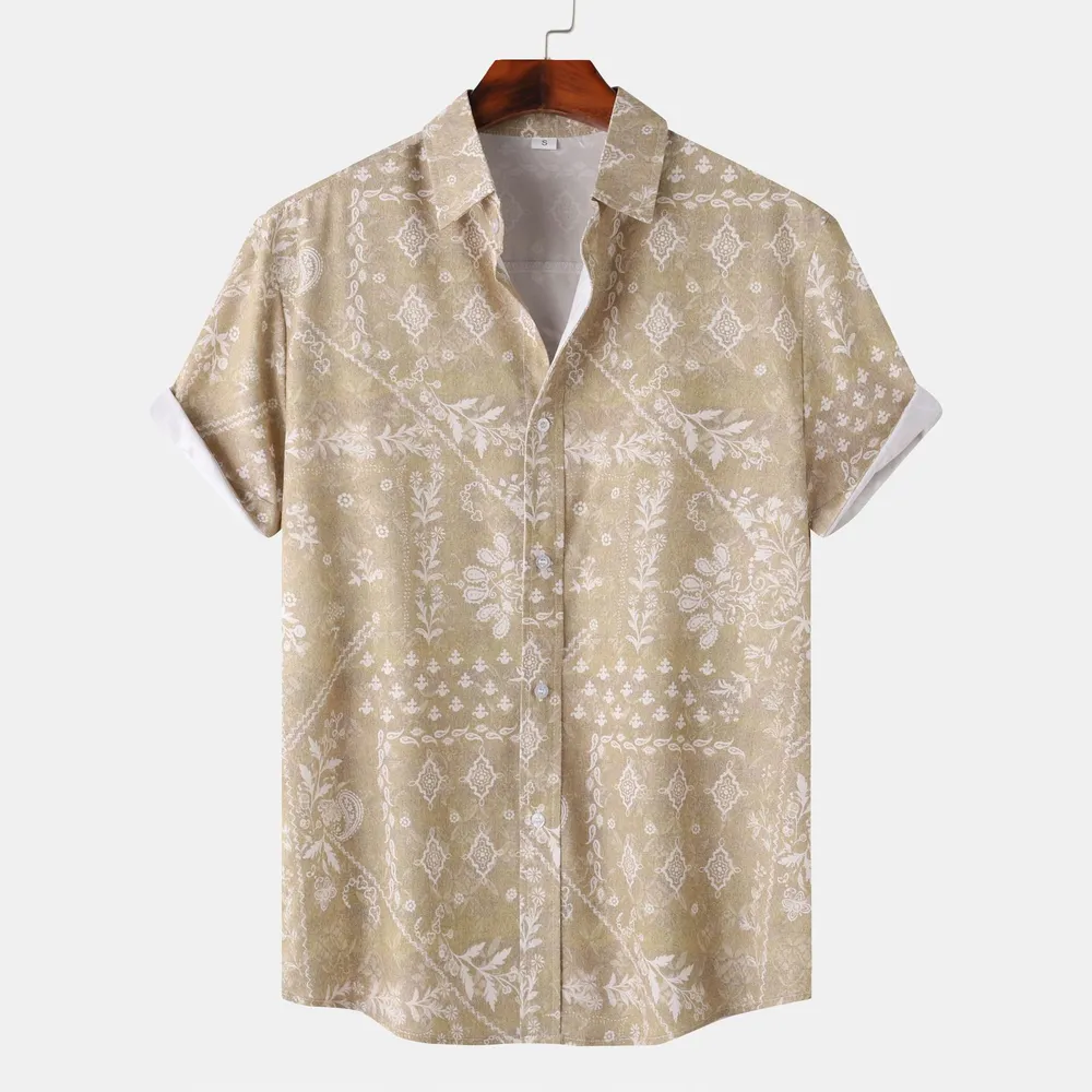 Men's Printed Short Sleeve Button-Up Shirt, image 2