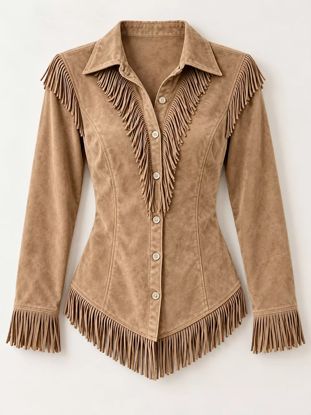 Full Size Fringed Button Up Shirt Plus Size, image 25