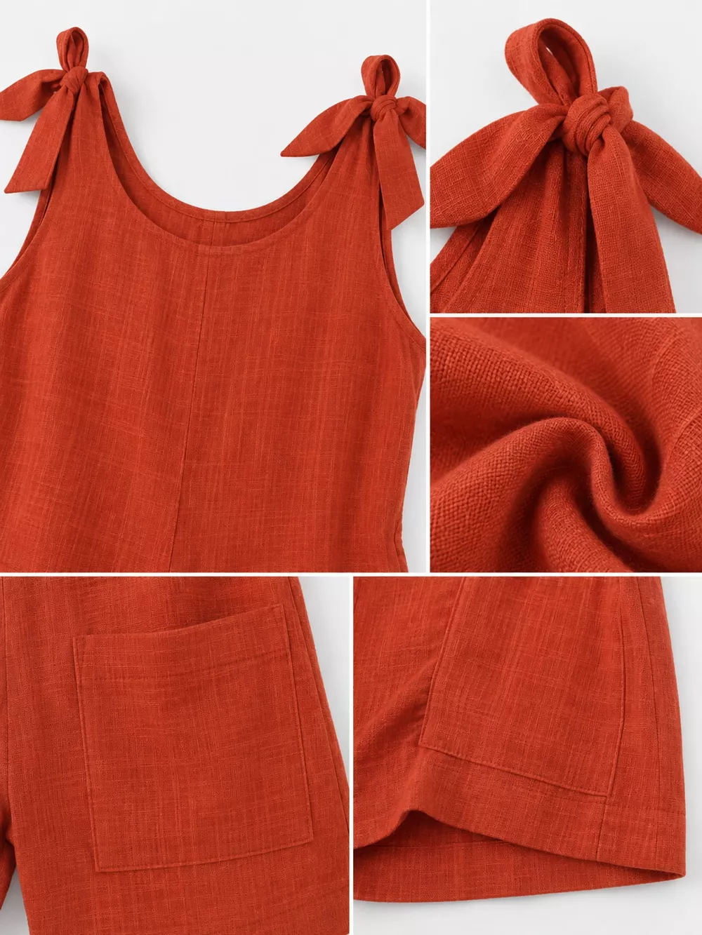 Full Size Tie-Shoulder Romper with Pockets Plus Size, image 37
