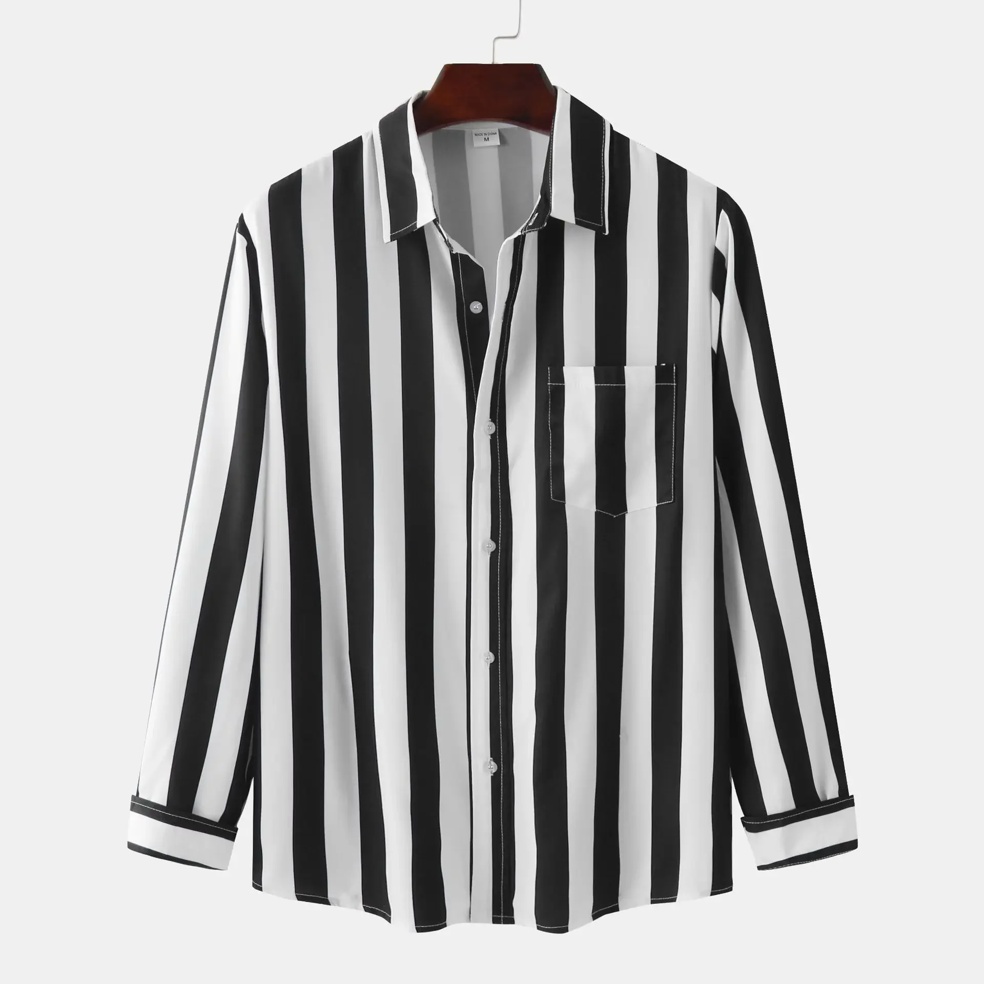 Men's Striped Button-Down Long Sleeve Shirt, image 11