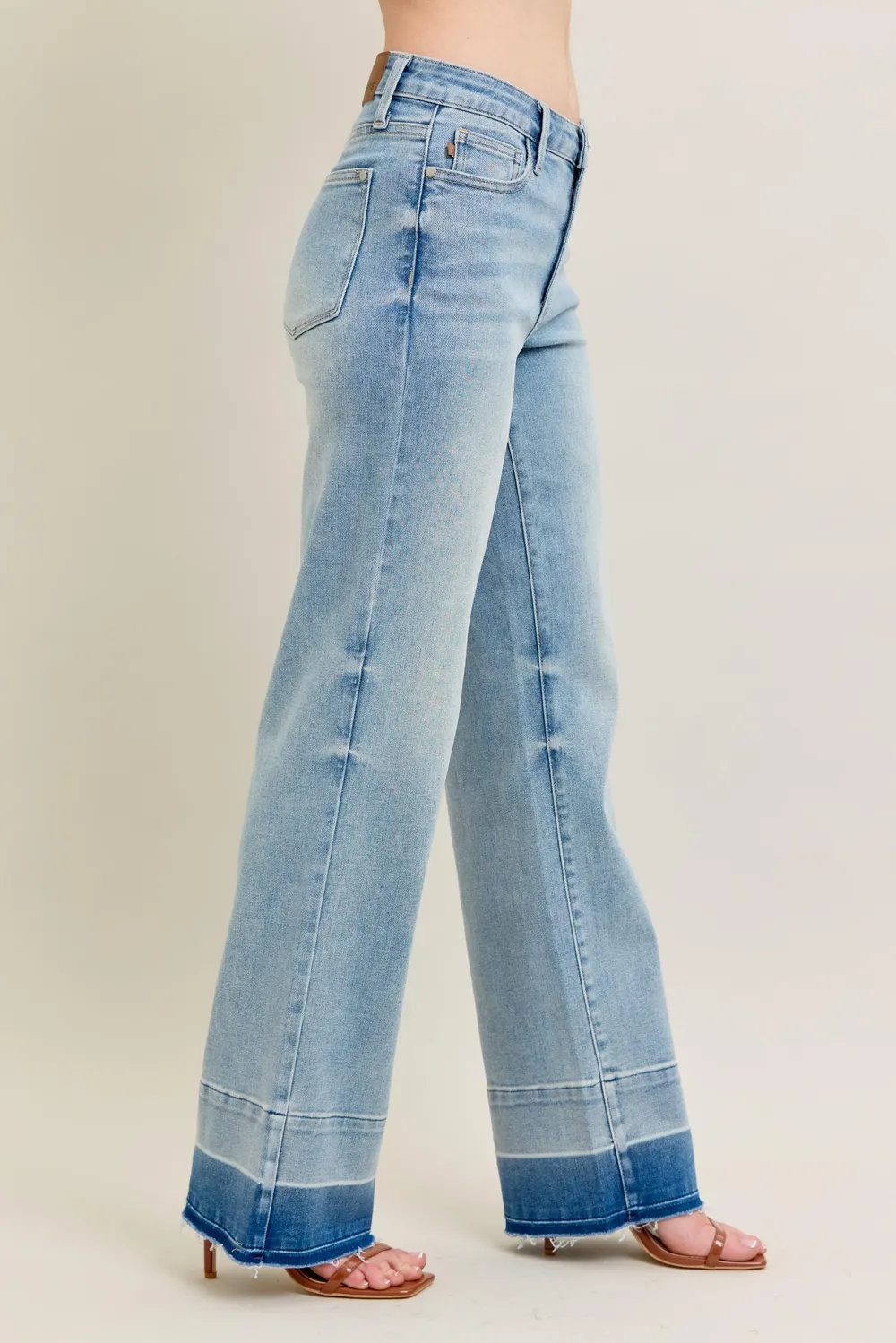 Full Size Mr Release Hem Wide Leg Jeans Plus Size, image 11