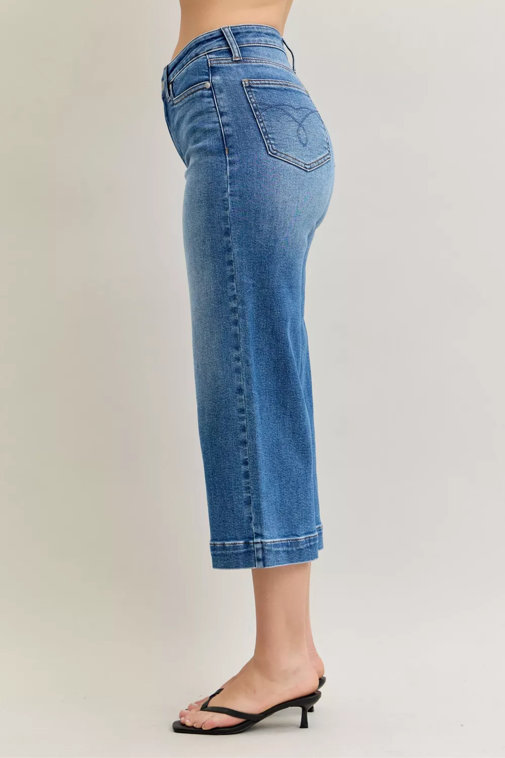 Mid Rise Crop Wide Leg Jeans, image 10