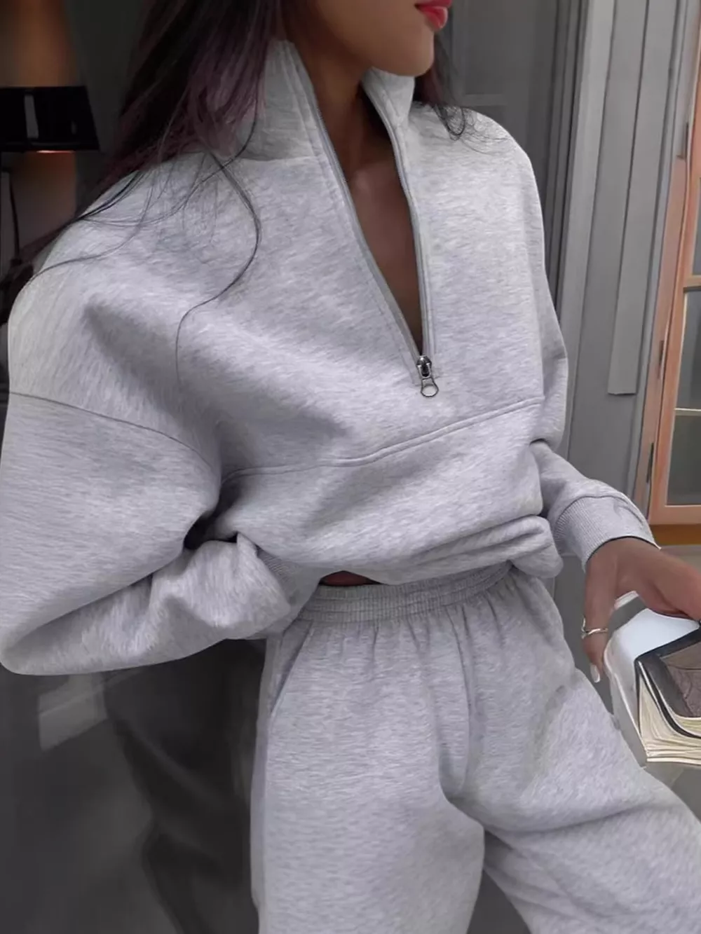 Half-Zip Sweatshirt and Joggers Set, image 4