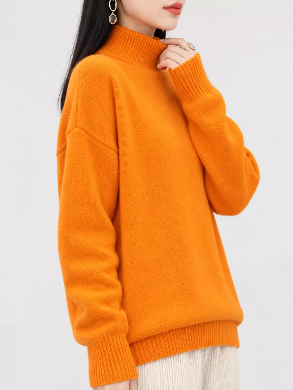 Turtleneck Dropped Shoulder Sweater, image 61