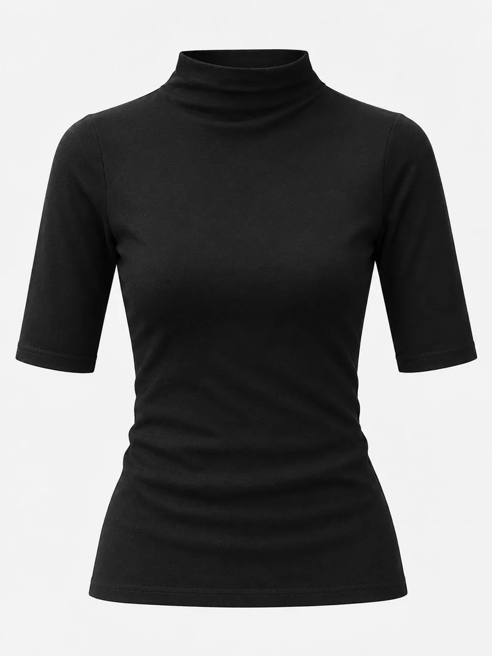 Full Size Mock Neck Half Sleeve T-Shirt Plus Size, image 10