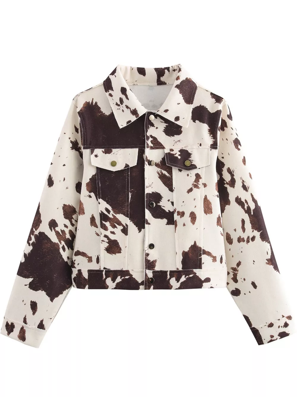 Cow Print Button Up Jacket, image 4