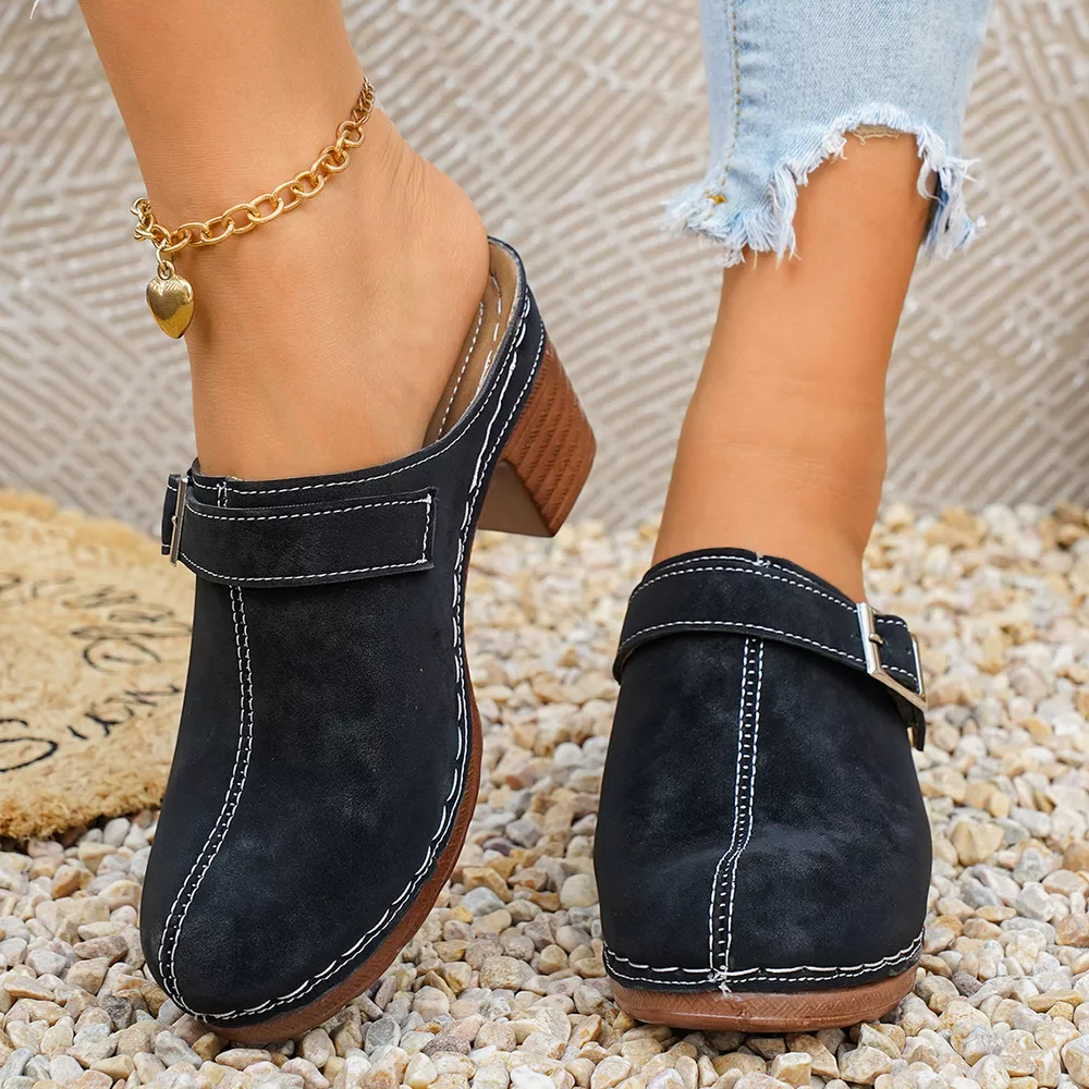 Round Toe Block Heels Sandals, image 15